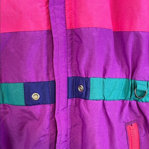 Vintage Mini Club Kids Ski Snowsuit – Retro 80s/90s Colorblock Hooded One-Piece - Picture 8 of 12